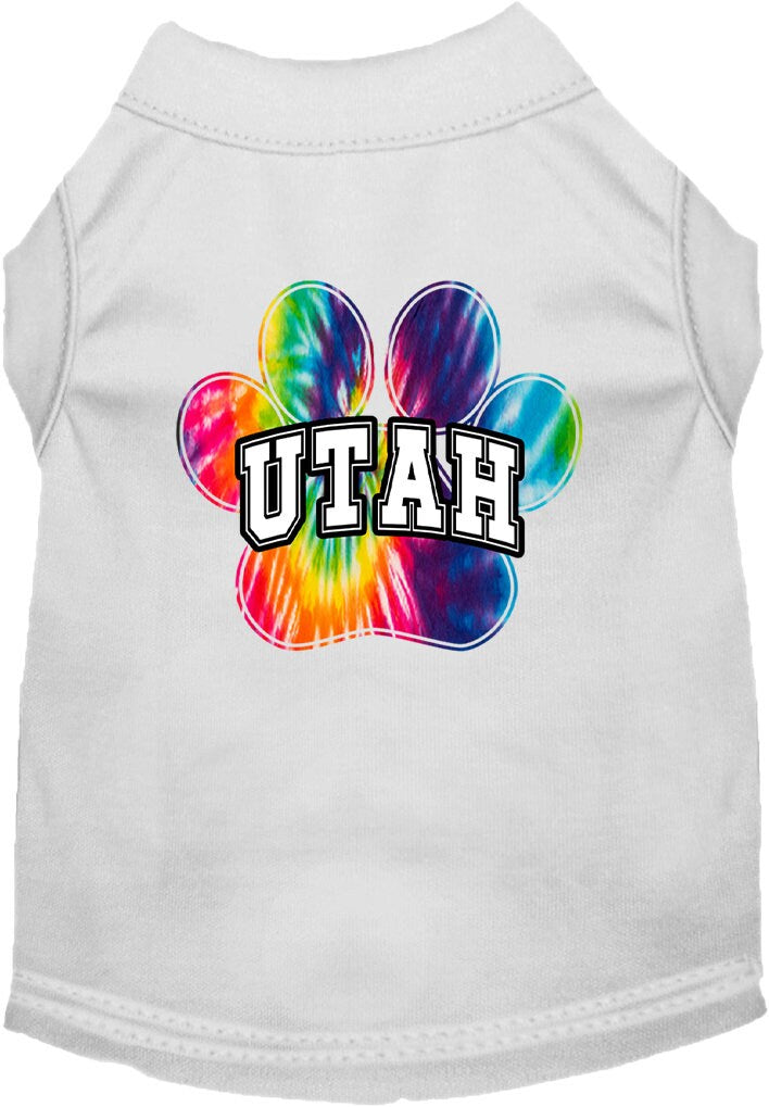 Pet Dog & Cat Screen Printed Shirt for Small to Medium Pets (Sizes XS-XL), "Utah Bright Tie Dye"