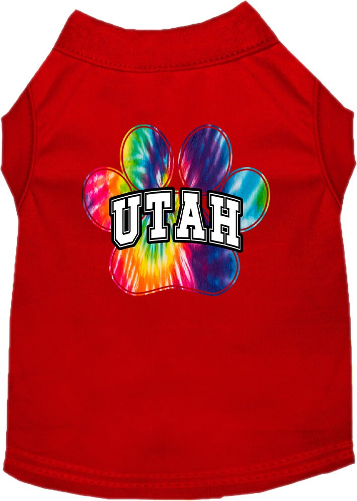 Pet Dog & Cat Screen Printed Shirt for Small to Medium Pets (Sizes XS-XL), "Utah Bright Tie Dye"