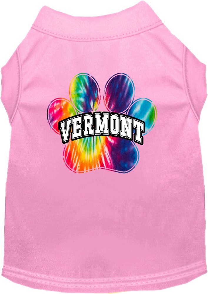 Pet Dog & Cat Screen Printed Shirt for Medium to Large Pets (Sizes 2XL-6XL), "Vermont Bright Tie Dye"