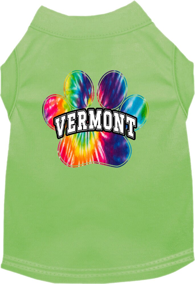 Pet Dog & Cat Screen Printed Shirt for Small to Medium Pets (Sizes XS-XL), "Vermont Bright Tie Dye"