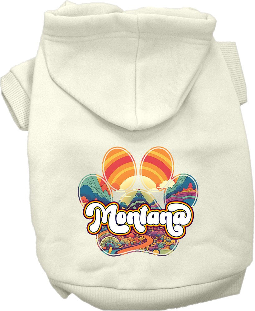 Pet Dog & Cat Screen Printed Hoodie for Small to Medium Pets (Sizes XS-XL), "Montana Groovy Summit"