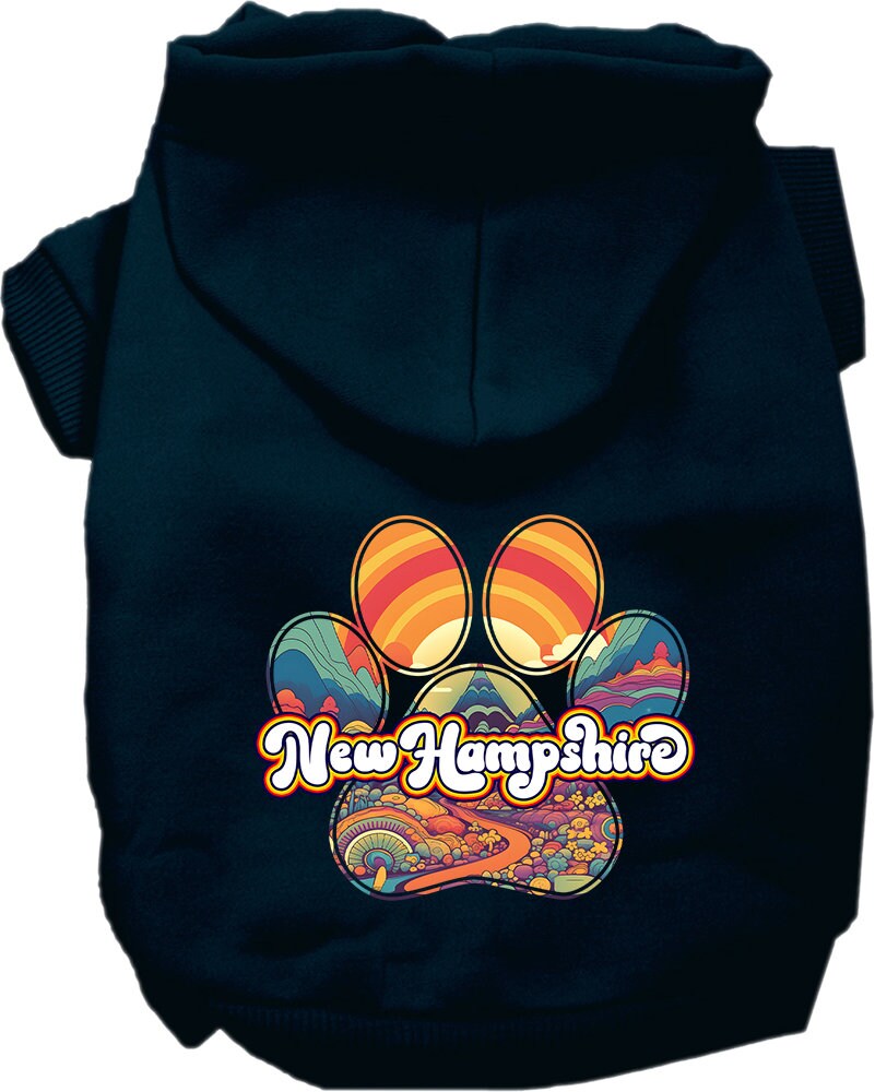 Pet Dog & Cat Screen Printed Hoodie for Small to Medium Pets (Sizes XS-XL), "New Hampshire Groovy Summit"