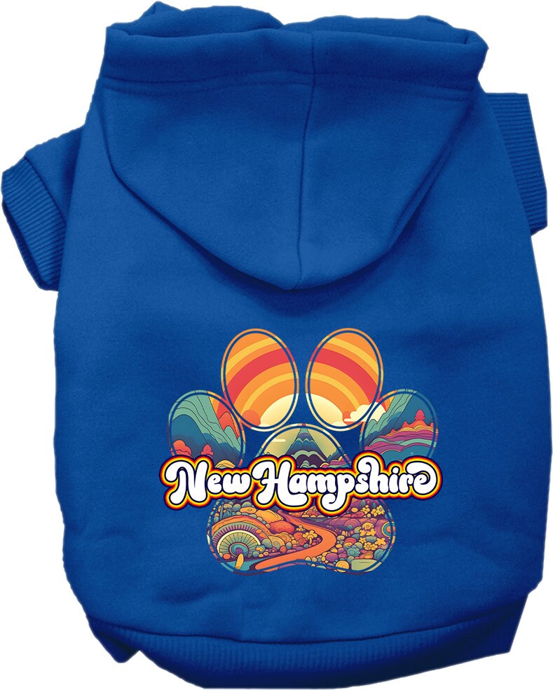 Pet Dog & Cat Screen Printed Hoodie for Small to Medium Pets (Sizes XS-XL), "New Hampshire Groovy Summit"