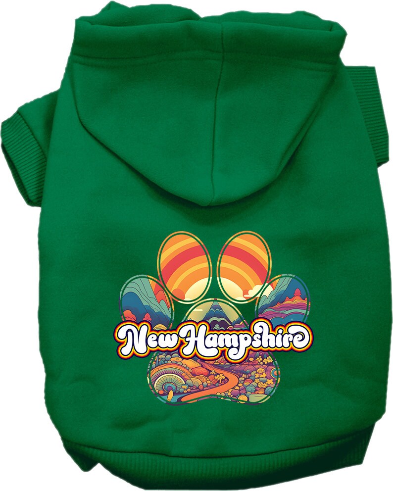 Pet Dog & Cat Screen Printed Hoodie for Small to Medium Pets (Sizes XS-XL), "New Hampshire Groovy Summit"