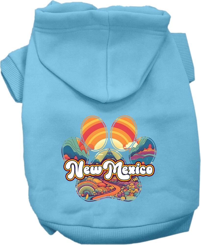 Pet Dog & Cat Screen Printed Hoodie for Small to Medium Pets (Sizes XS-XL), "New Mexico Groovy Summit"