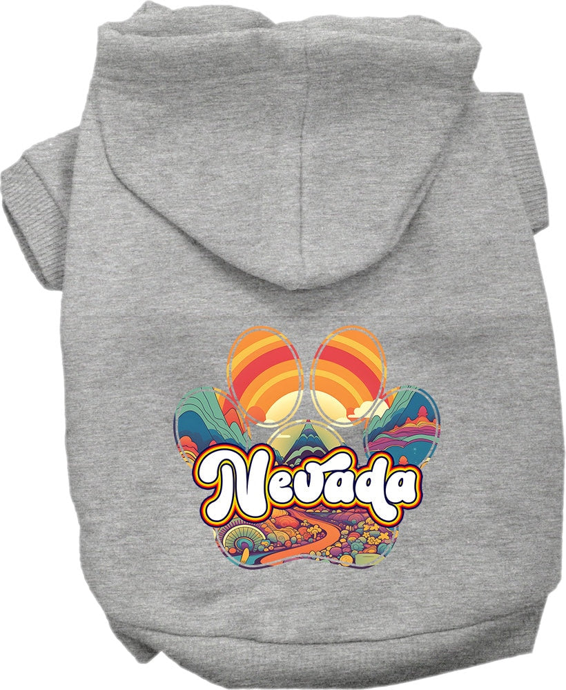 Pet Dog & Cat Screen Printed Hoodie for Small to Medium Pets (Sizes XS-XL), "Nevada Groovy Summit"