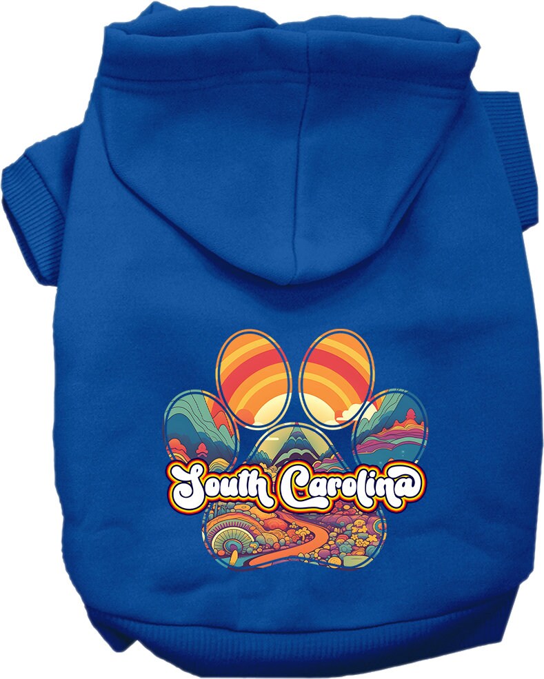 Pet Dog & Cat Screen Printed Hoodie for Small to Medium Pets (Sizes XS-XL), "South Carolina Groovy Summit"