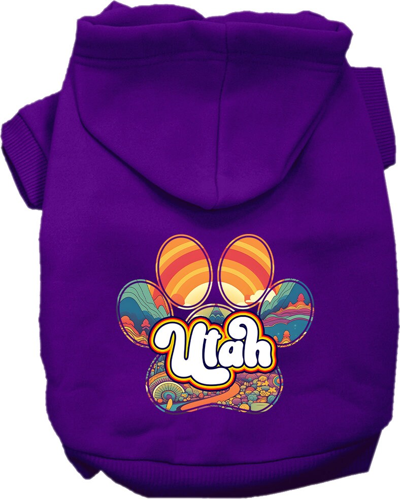 Pet Dog & Cat Screen Printed Hoodie for Small to Medium Pets (Sizes XS-XL), "Utah Groovy Summit"