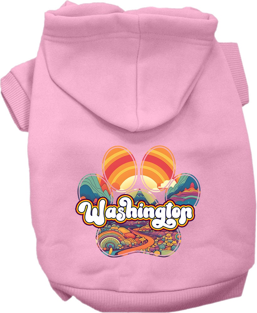 Pet Dog & Cat Screen Printed Hoodie for Small to Medium Pets (Sizes XS-XL), "Washington Groovy Summit"