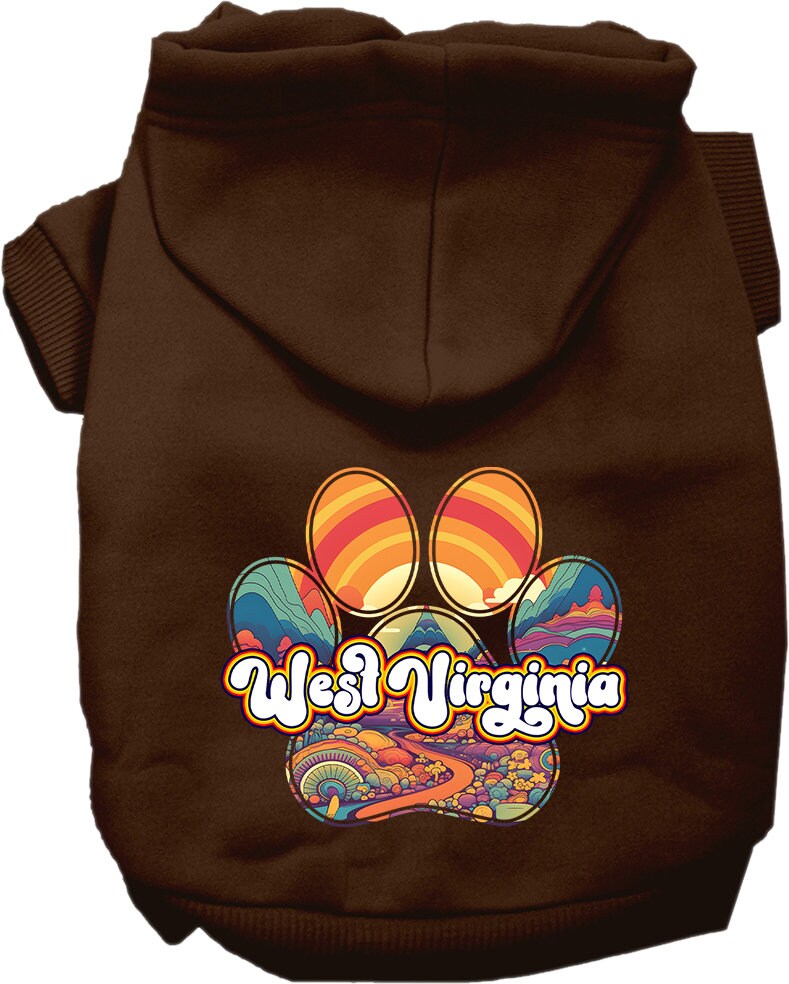 Pet Dog & Cat Screen Printed Hoodie for Small to Medium Pets (Sizes XS-XL), "West Virginia Groovy Summit"