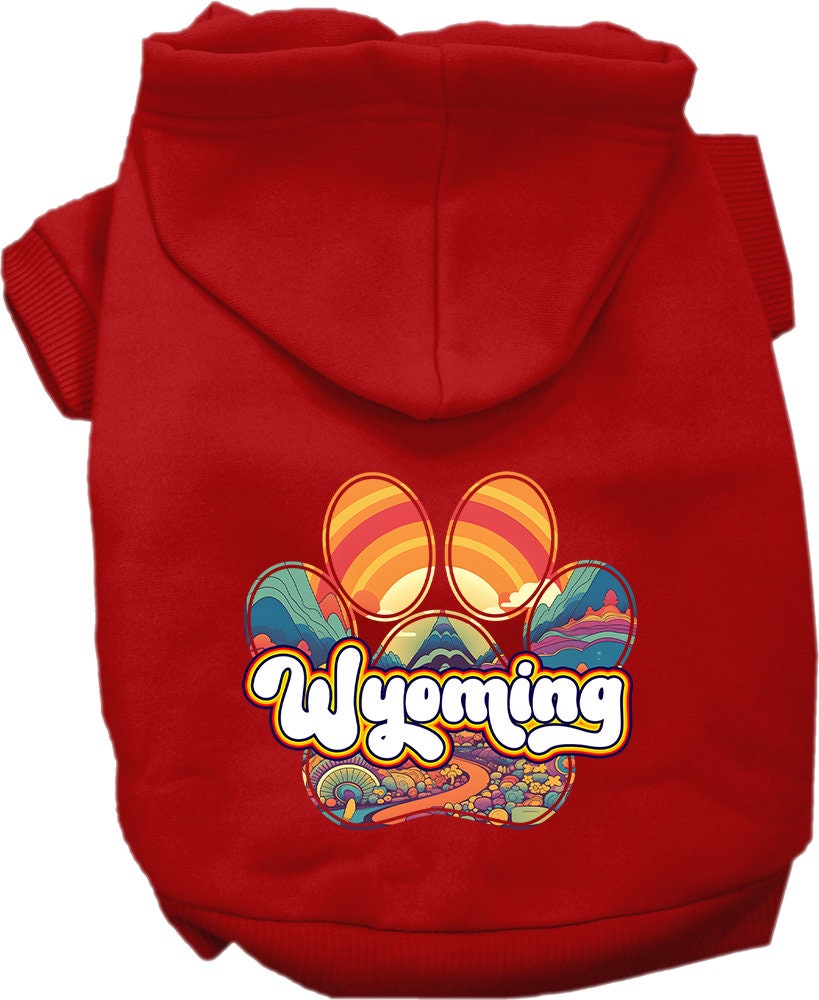 Pet Dog & Cat Screen Printed Hoodie for Small to Medium Pets (Sizes XS-XL), "Wyoming Groovy Summit"