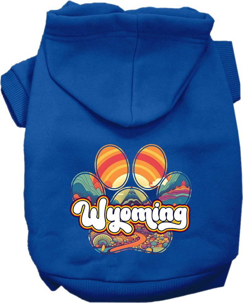 Pet Dog & Cat Screen Printed Hoodie for Small to Medium Pets (Sizes XS-XL), "Wyoming Groovy Summit"