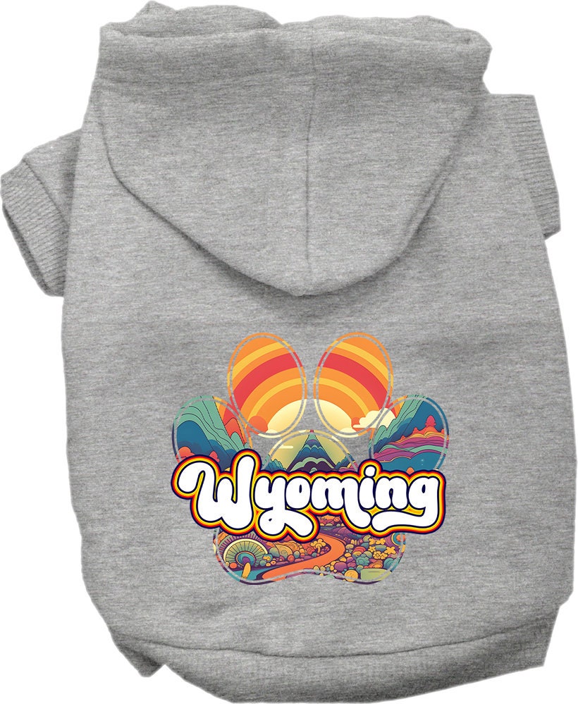 Pet Dog & Cat Screen Printed Hoodie for Small to Medium Pets (Sizes XS-XL), "Wyoming Groovy Summit"