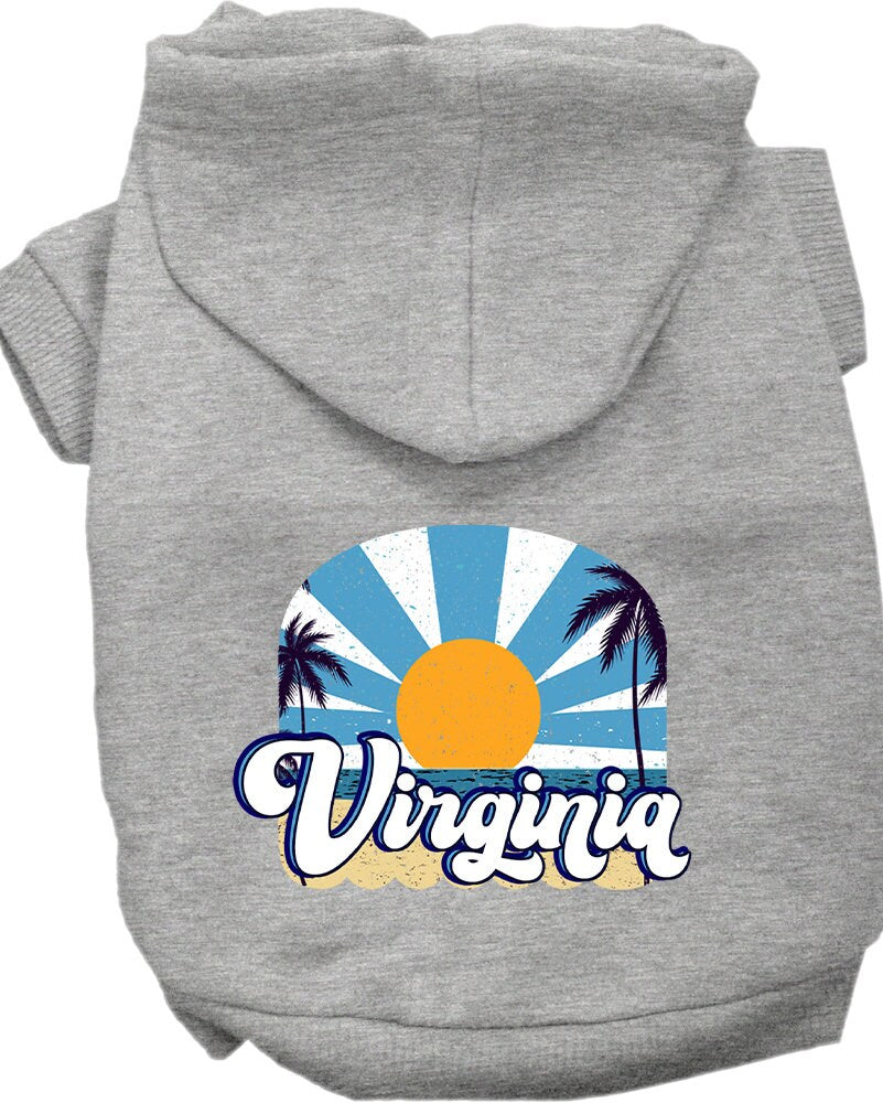 Pet Dog & Cat Screen Printed Hoodie for Small to Medium Pets (Sizes XS-XL), "Virginia Coast"