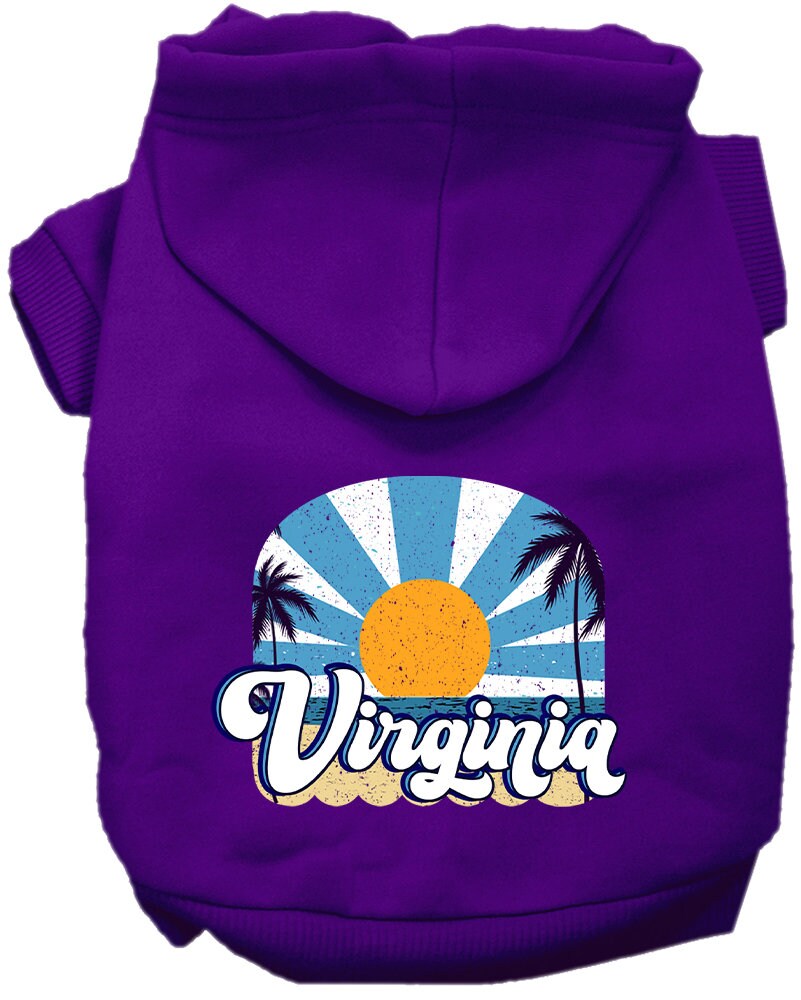 Pet Dog & Cat Screen Printed Hoodie for Small to Medium Pets (Sizes XS-XL), "Virginia Coast"