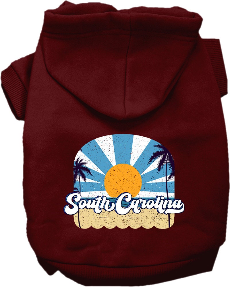 Pet Dog & Cat Screen Printed Hoodie for Small to Medium Pets (Sizes XS-XL), "South Carolina Coast"