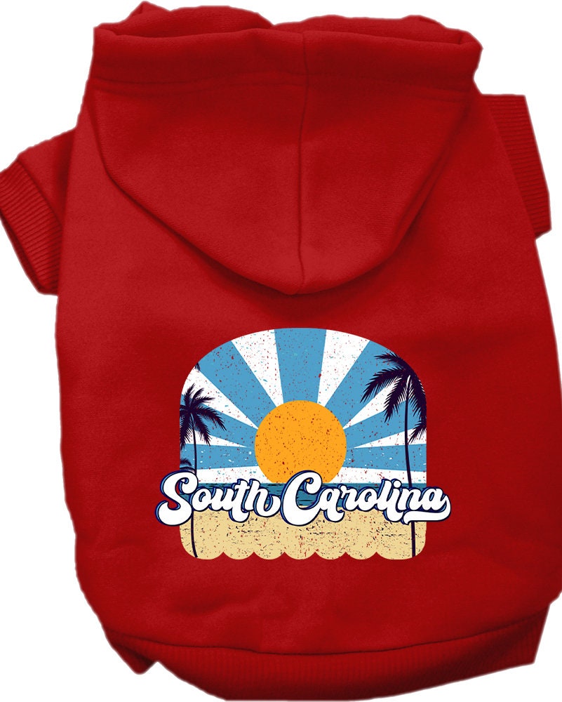 Pet Dog & Cat Screen Printed Hoodie for Small to Medium Pets (Sizes XS-XL), "South Carolina Coast"