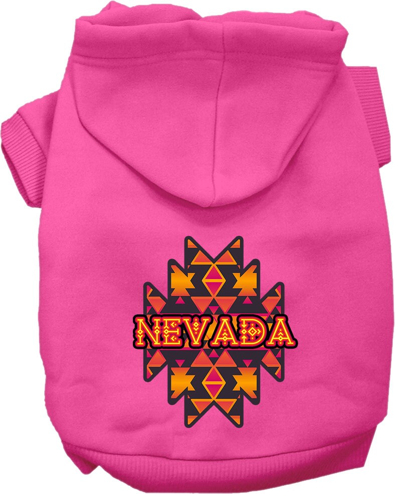 Pet Dog & Cat Screen Printed Hoodie for Small to Medium Pets (Sizes XS-XL), "Nevada Navajo Tribal"