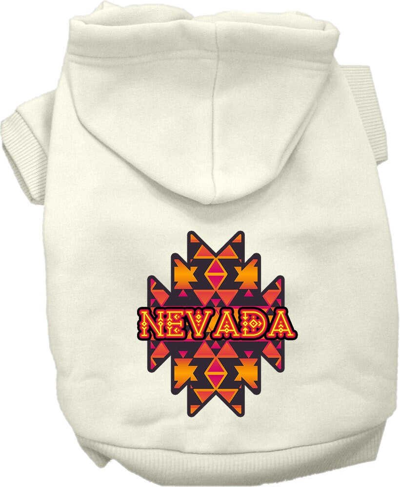 Pet Dog & Cat Screen Printed Hoodie for Small to Medium Pets (Sizes XS-XL), "Nevada Navajo Tribal"