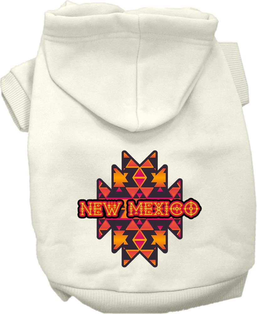 Pet Dog & Cat Screen Printed Hoodie for Small to Medium Pets (Sizes XS-XL), "New Mexico Navajo Tribal"