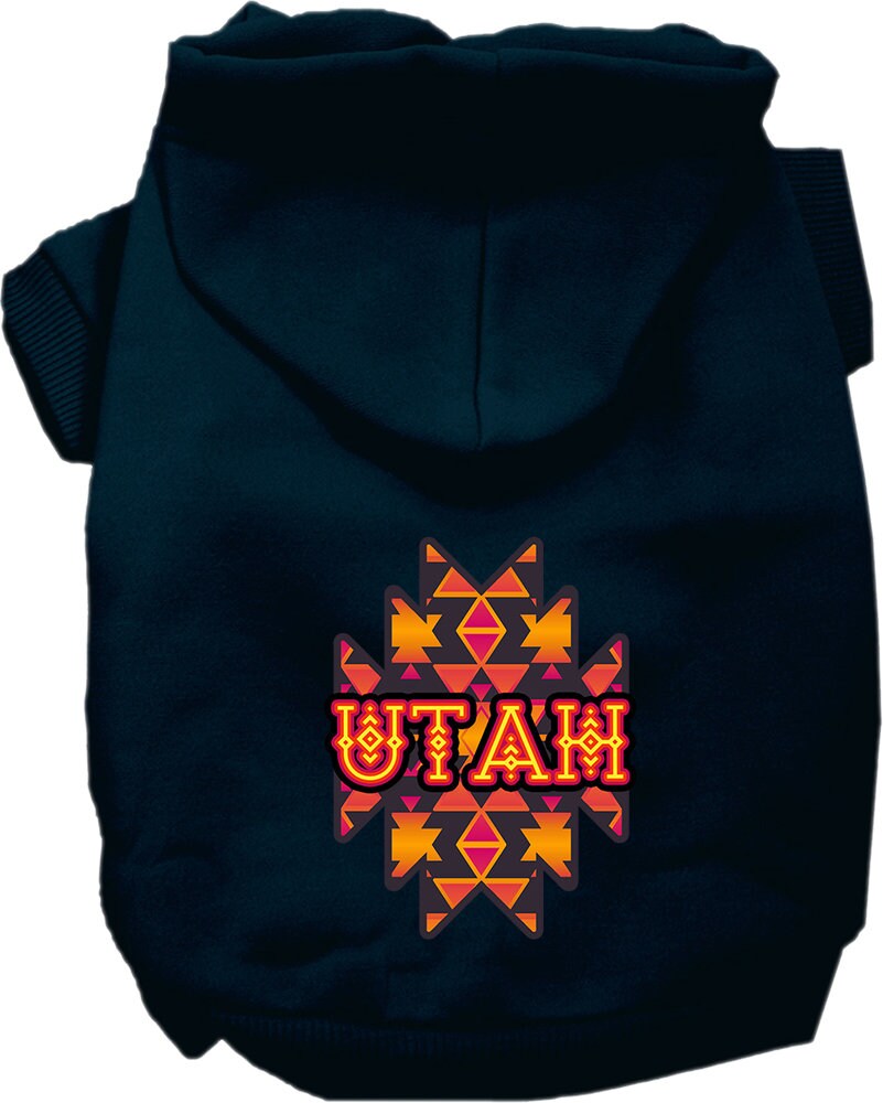 Pet Dog & Cat Screen Printed Hoodie for Small to Medium Pets (Sizes XS-XL), "Utah Navajo Tribal"