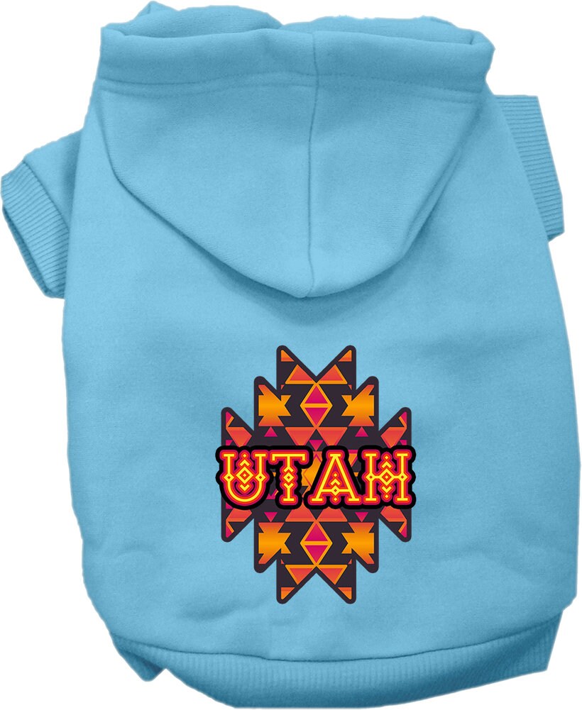 Pet Dog & Cat Screen Printed Hoodie for Small to Medium Pets (Sizes XS-XL), "Utah Navajo Tribal"