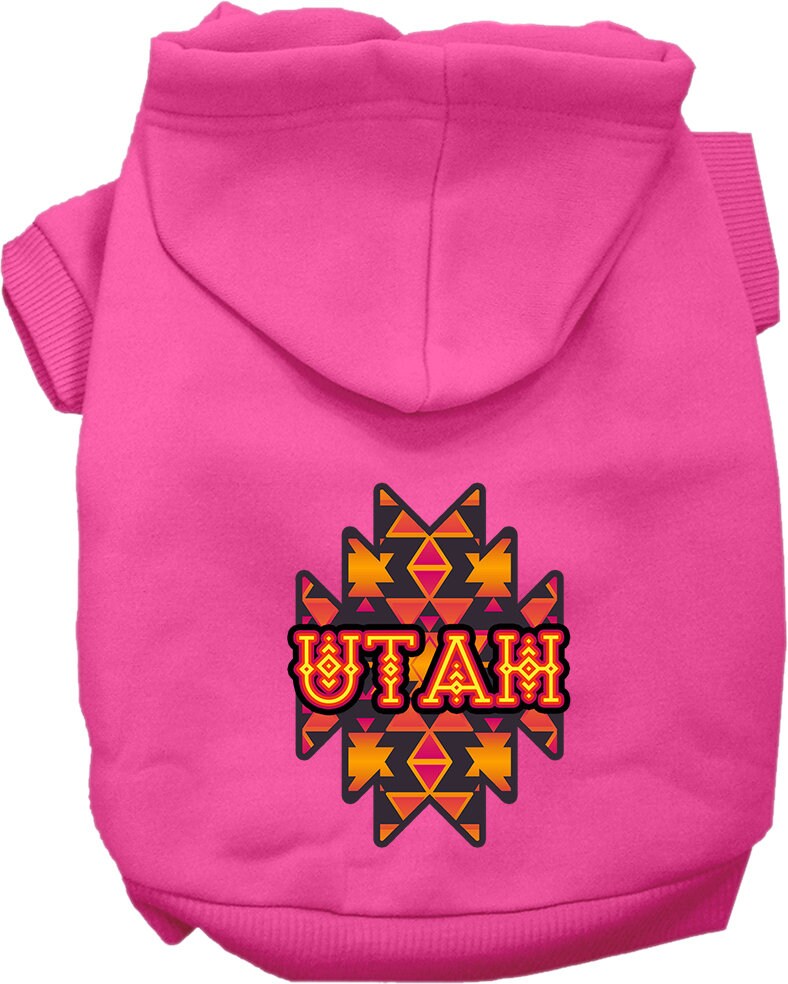 Pet Dog & Cat Screen Printed Hoodie for Small to Medium Pets (Sizes XS-XL), "Utah Navajo Tribal"