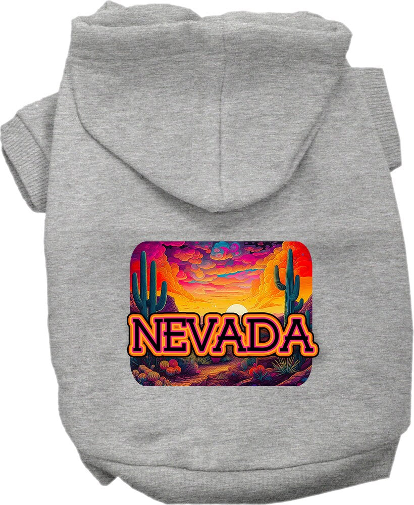 Pet Dog & Cat Screen Printed Hoodie for Small to Medium Pets (Sizes XS-XL), "Nevada Neon Desert"