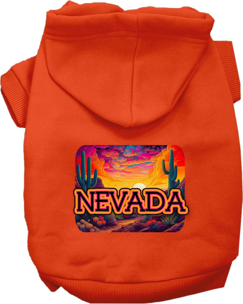 Pet Dog & Cat Screen Printed Hoodie for Small to Medium Pets (Sizes XS-XL), "Nevada Neon Desert"