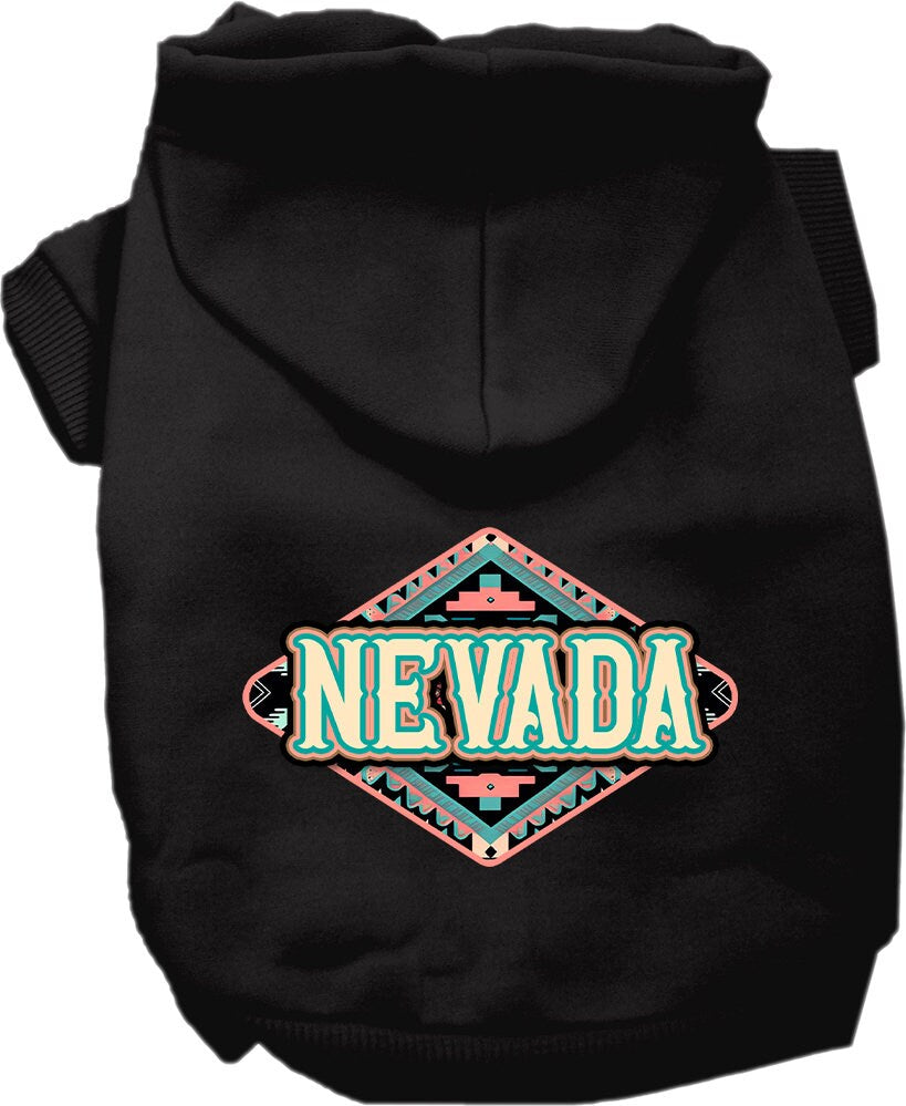 Pet Dog & Cat Screen Printed Hoodie for Small to Medium Pets (Sizes XS-XL), "Nevada Peach Aztec"