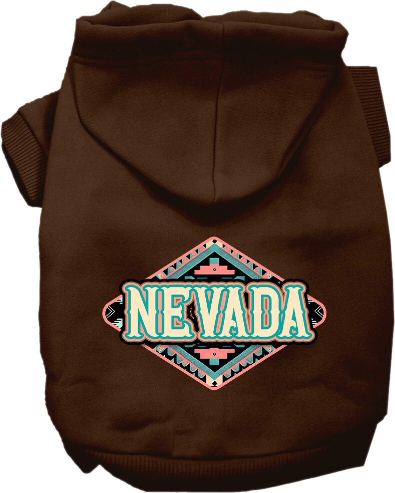 Pet Dog & Cat Screen Printed Hoodie for Small to Medium Pets (Sizes XS-XL), "Nevada Peach Aztec"