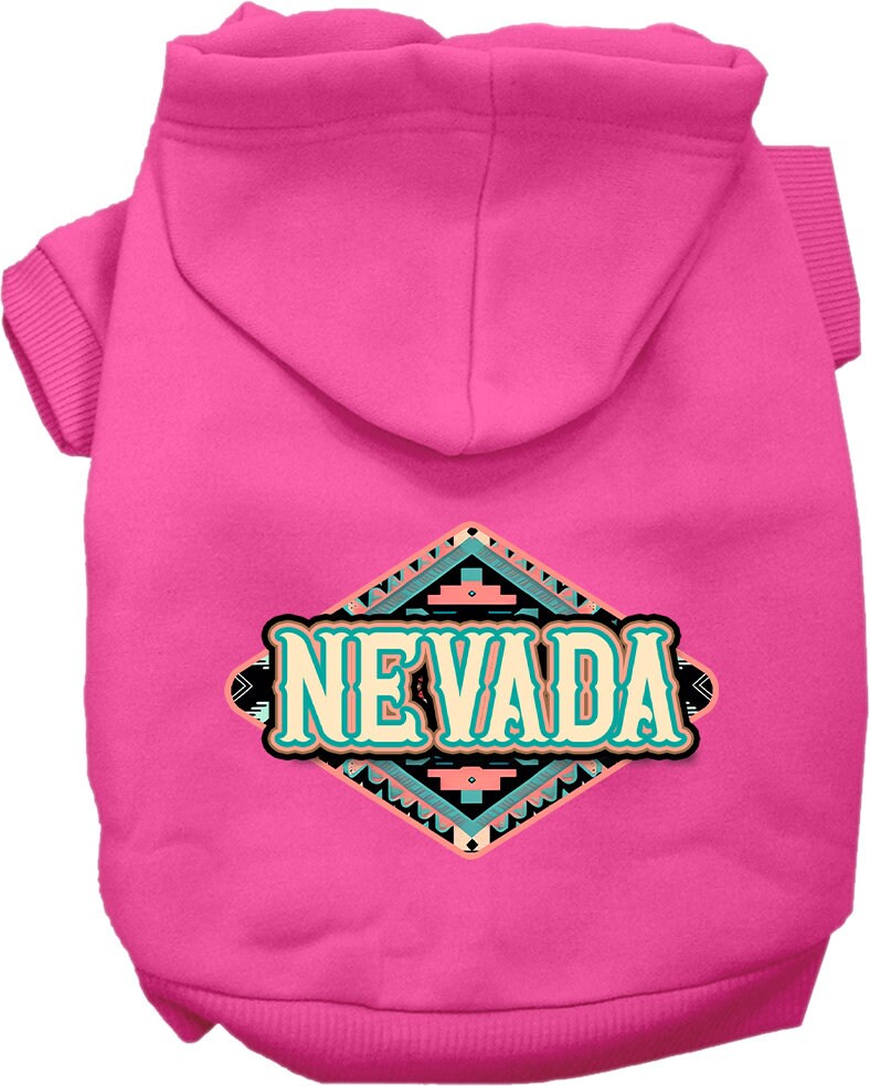 Pet Dog & Cat Screen Printed Hoodie for Small to Medium Pets (Sizes XS-XL), "Nevada Peach Aztec"