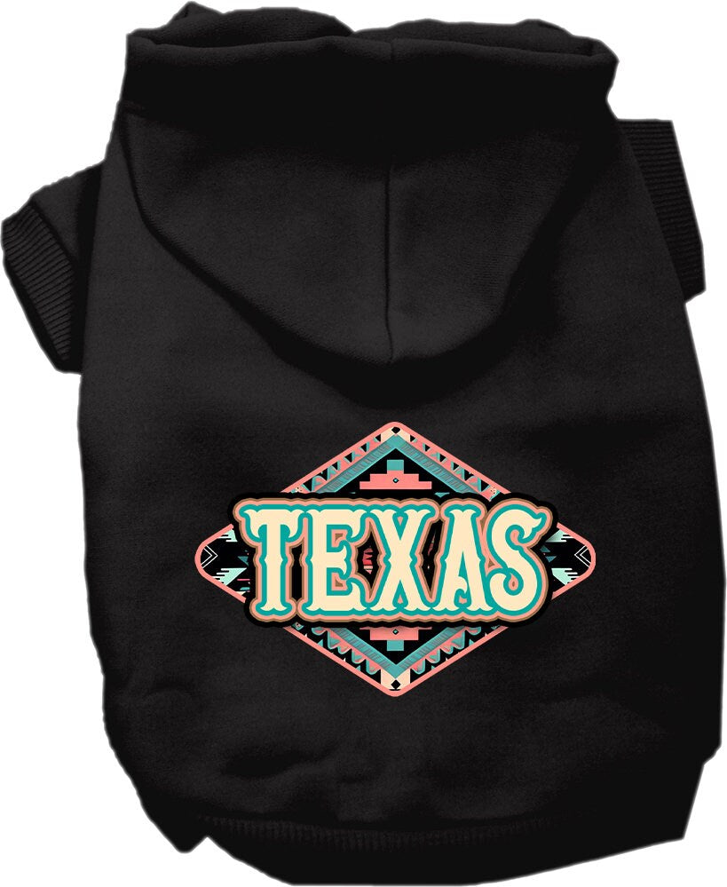 Pet Dog & Cat Screen Printed Hoodie for Small to Medium Pets (Sizes XS-XL), "Texas Peach Aztec"