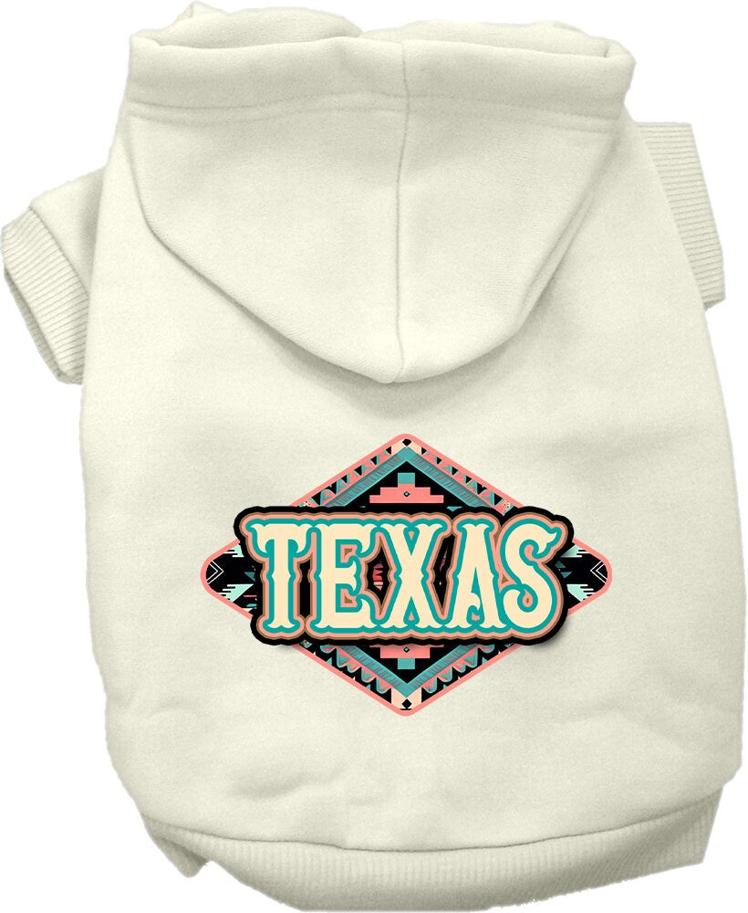 Pet Dog & Cat Screen Printed Hoodie for Small to Medium Pets (Sizes XS-XL), "Texas Peach Aztec"