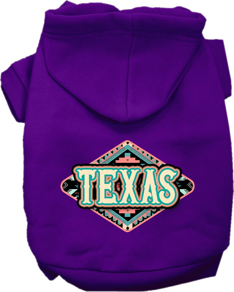 Pet Dog & Cat Screen Printed Hoodie for Small to Medium Pets (Sizes XS-XL), "Texas Peach Aztec"