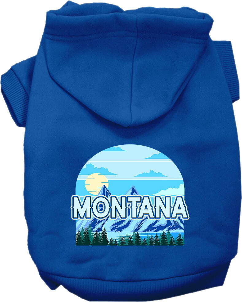 Pet Dog & Cat Screen Printed Hoodie for Small to Medium Pets (Sizes XS-XL), "Montana Trailblazer"