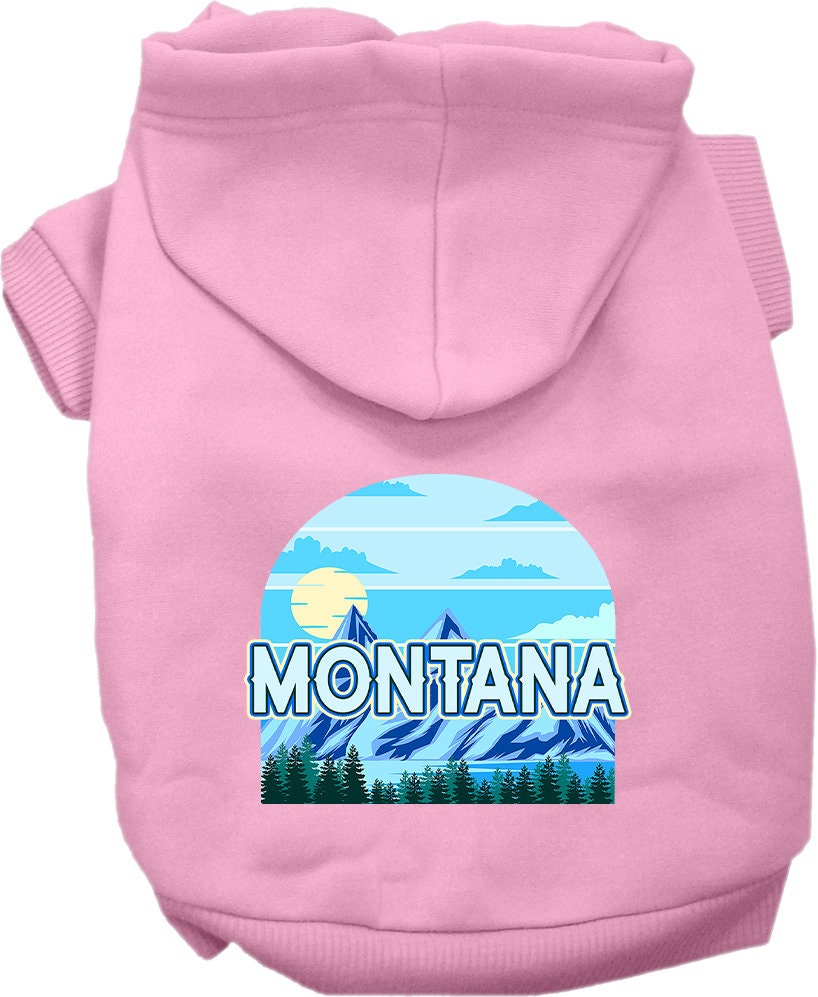 Pet Dog & Cat Screen Printed Hoodie for Small to Medium Pets (Sizes XS-XL), "Montana Trailblazer"