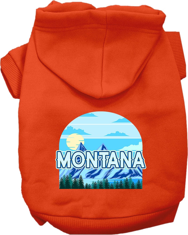 Pet Dog & Cat Screen Printed Hoodie for Small to Medium Pets (Sizes XS-XL), "Montana Trailblazer"