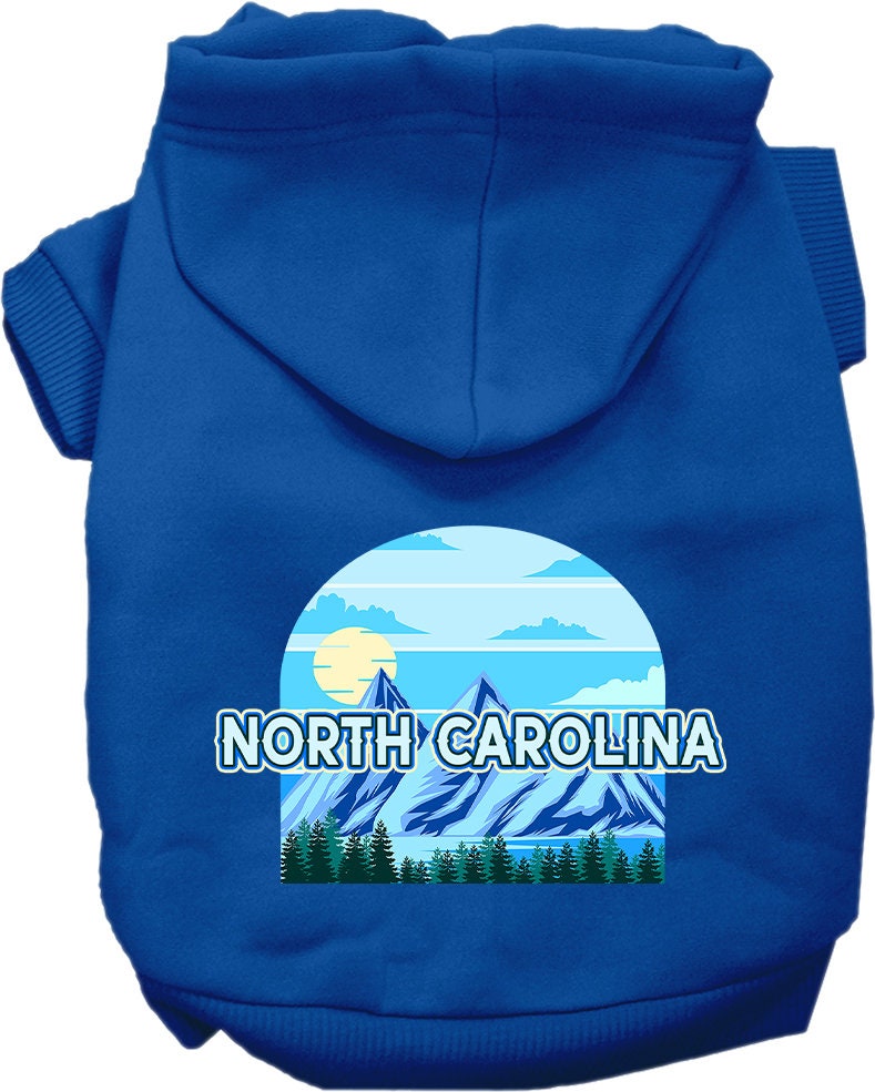 Pet Dog & Cat Screen Printed Hoodie for Small to Medium Pets (Sizes XS-XL), "North Carolina Trailblazer"