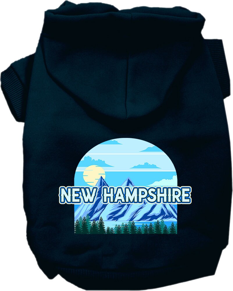 Pet Dog & Cat Screen Printed Hoodie for Small to Medium Pets (Sizes XS-XL), "New Hampshire Trailblazer"