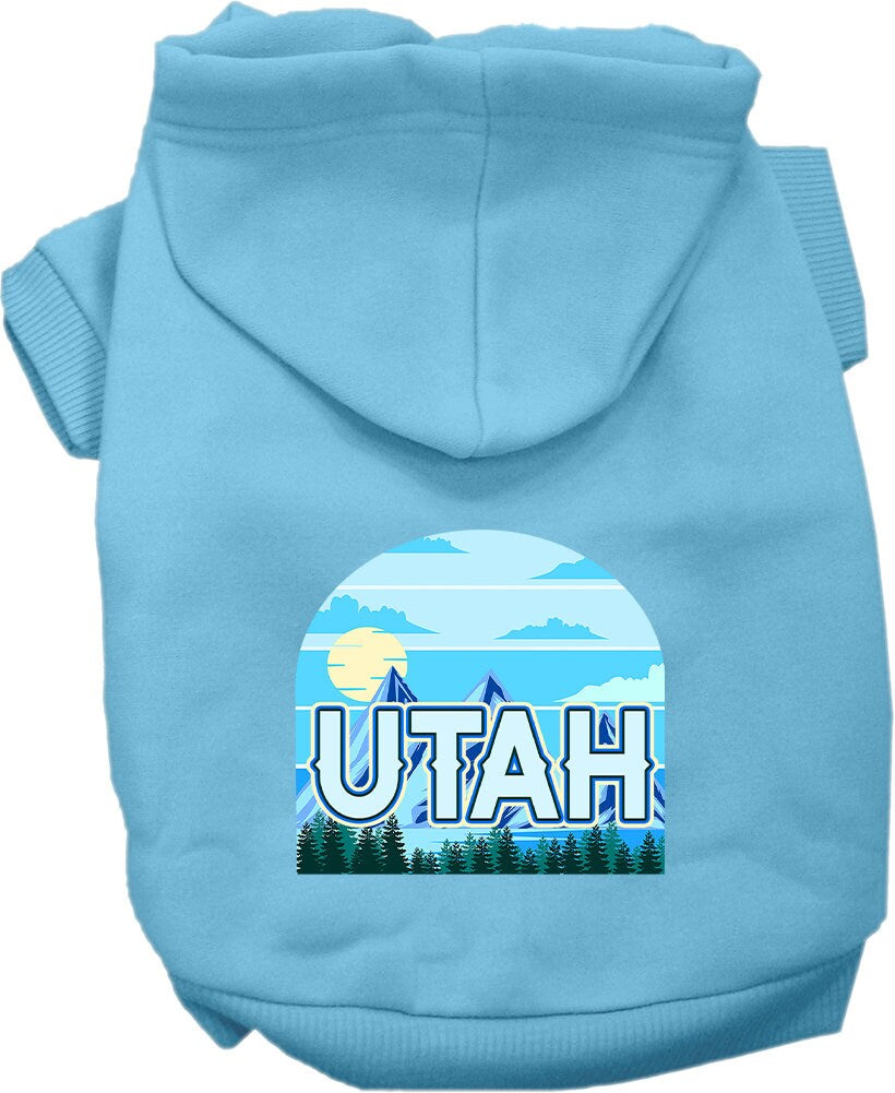 Pet Dog & Cat Screen Printed Hoodie for Small to Medium Pets (Sizes XS-XL), "Utah Trailblazer"