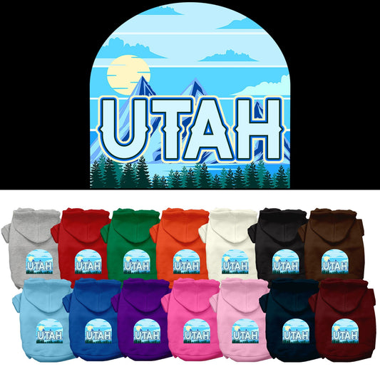 Pet Dog & Cat Screen Printed Hoodie for Small to Medium Pets (Sizes XS-XL), "Utah Trailblazer"