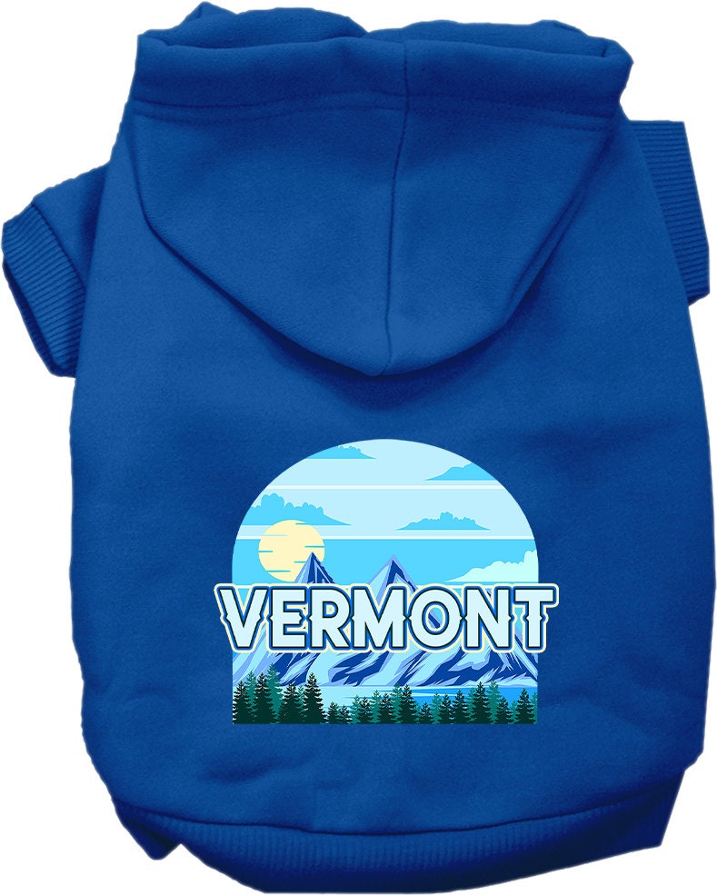 Pet Dog & Cat Screen Printed Hoodie for Small to Medium Pets (Sizes XS-XL), "Vermont Trailblazer"