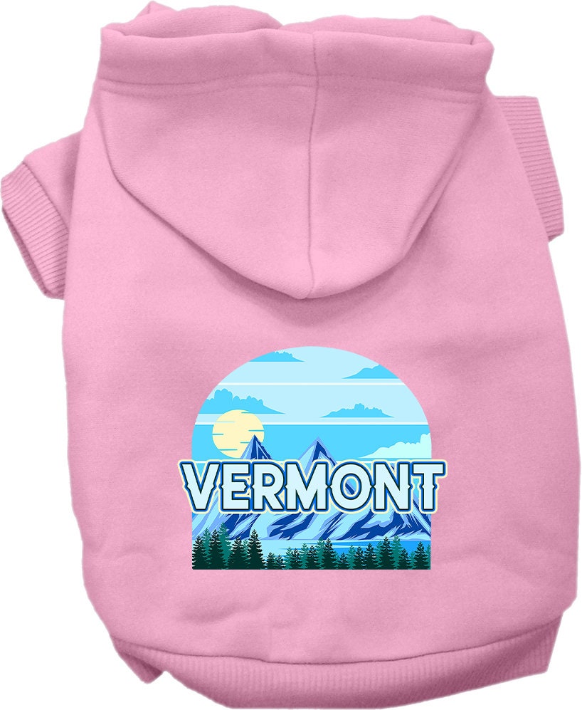 Pet Dog & Cat Screen Printed Hoodie for Small to Medium Pets (Sizes XS-XL), "Vermont Trailblazer"