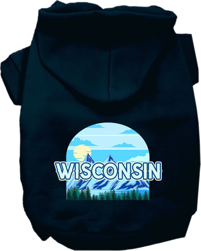 Pet Dog & Cat Screen Printed Hoodie for Small to Medium Pets (Sizes XS-XL), "Wisconsin Trailblazer"