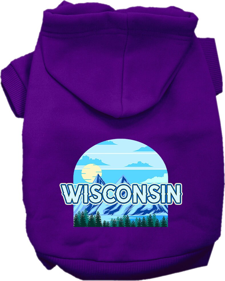 Pet Dog & Cat Screen Printed Hoodie for Small to Medium Pets (Sizes XS-XL), "Wisconsin Trailblazer"