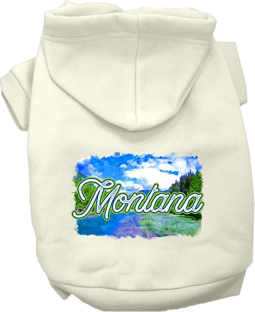 Pet Dog & Cat Screen Printed Hoodie for Small to Medium Pets (Sizes XS-XL), "Montana Summer"