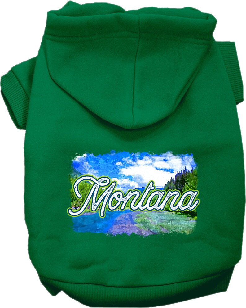 Pet Dog & Cat Screen Printed Hoodie for Small to Medium Pets (Sizes XS-XL), "Montana Summer"