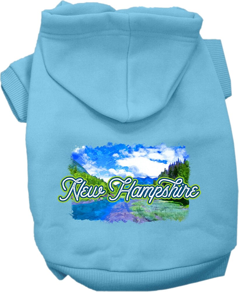 Pet Dog & Cat Screen Printed Hoodie for Small to Medium Pets (Sizes XS-XL), "New Hampshire Summer"