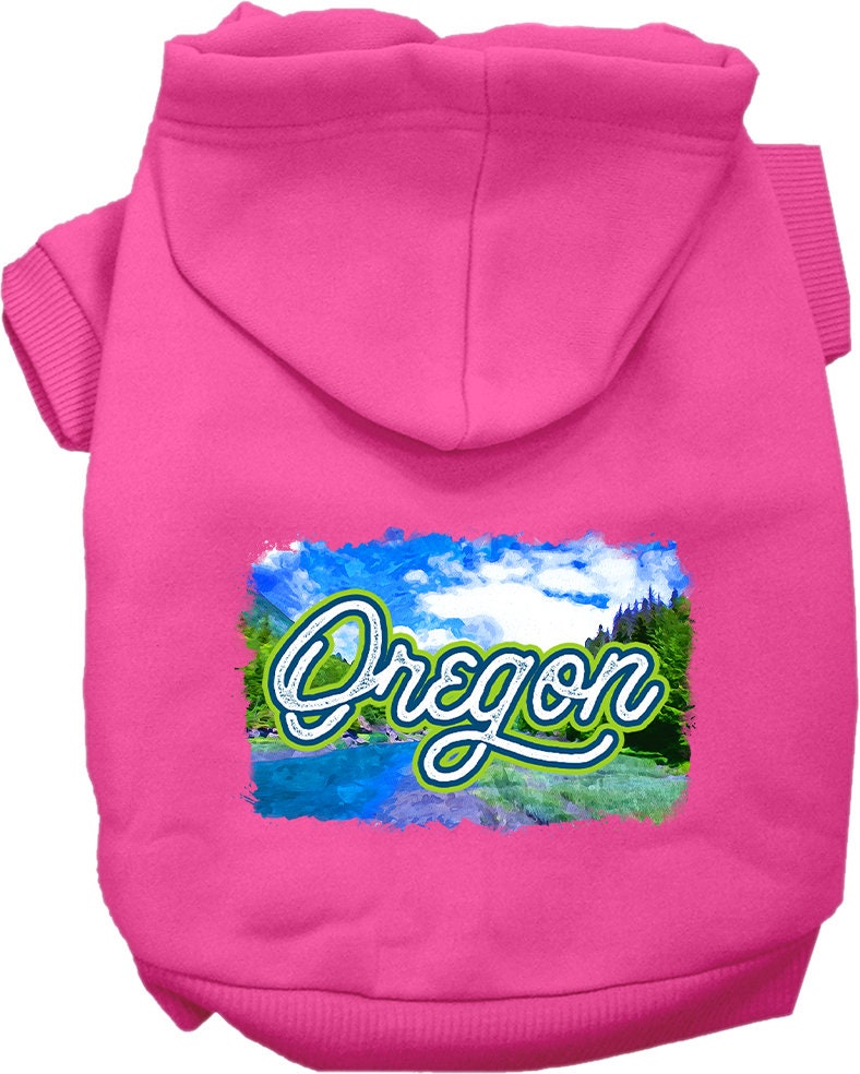 Pet Dog & Cat Screen Printed Hoodie for Small to Medium Pets (Sizes XS-XL), "Oregon Summer"